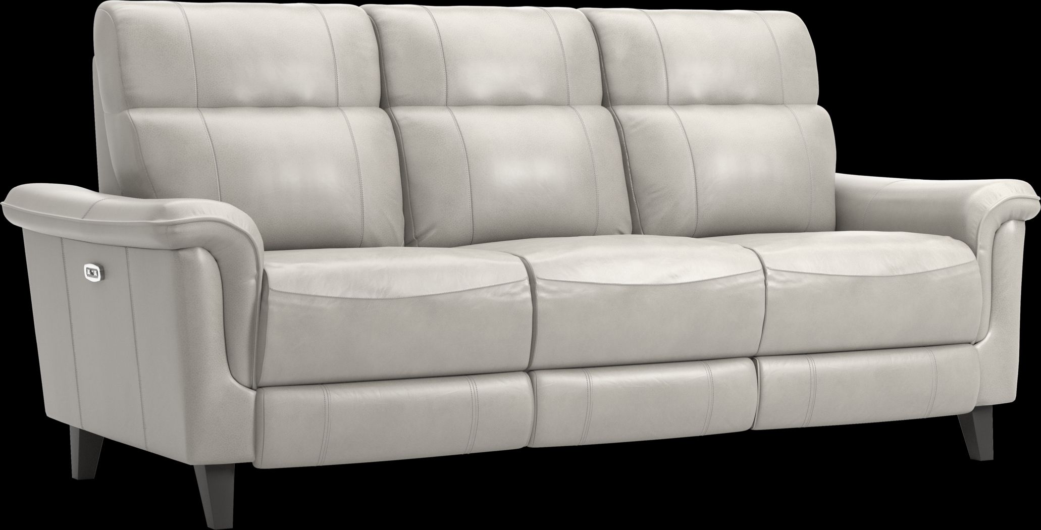 Avezzano Stone Dual Power Reclining Leather Sofa - Thumbnail - Image 3