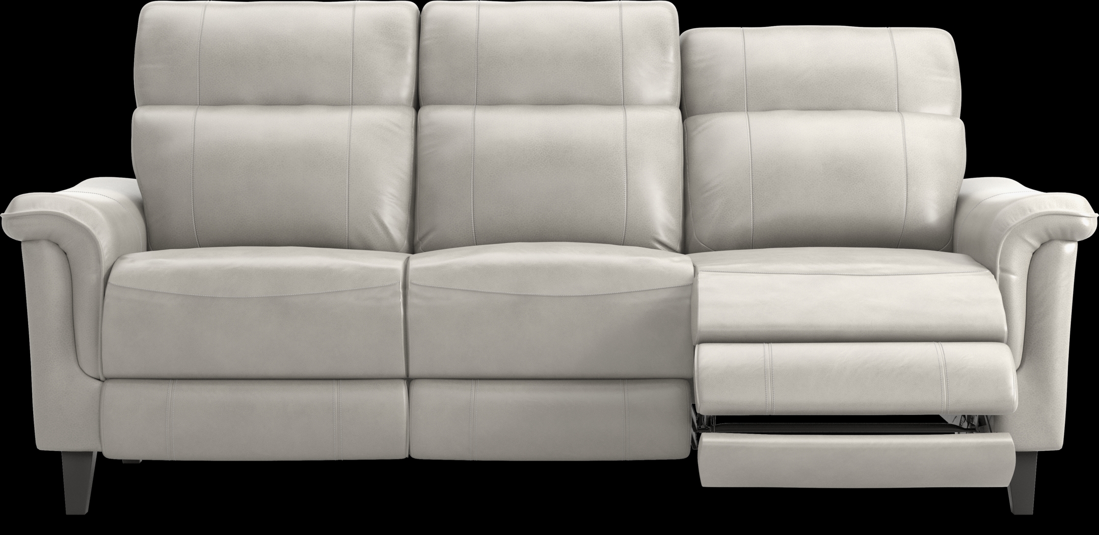 Avezzano Stone Dual Power Reclining Leather Sofa - Thumbnail - Image 1