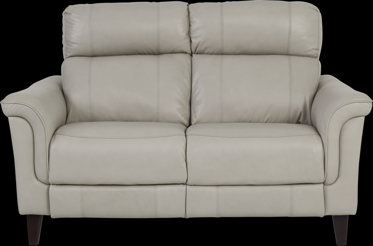 Cindy Crawford Home Avezzano Stone Leather Loveseat - Thumbnail - Image 1