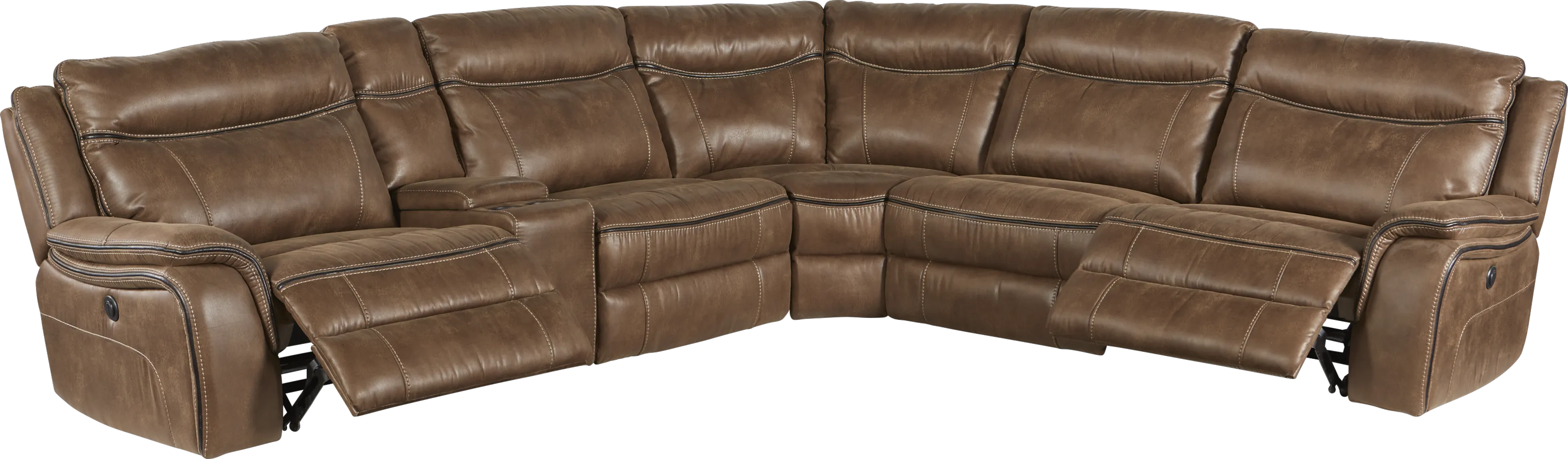 Cindy Crawford Home Barton Springs Brown 6 Pc Power Reclining Sectional - Thumbnail - Image 3