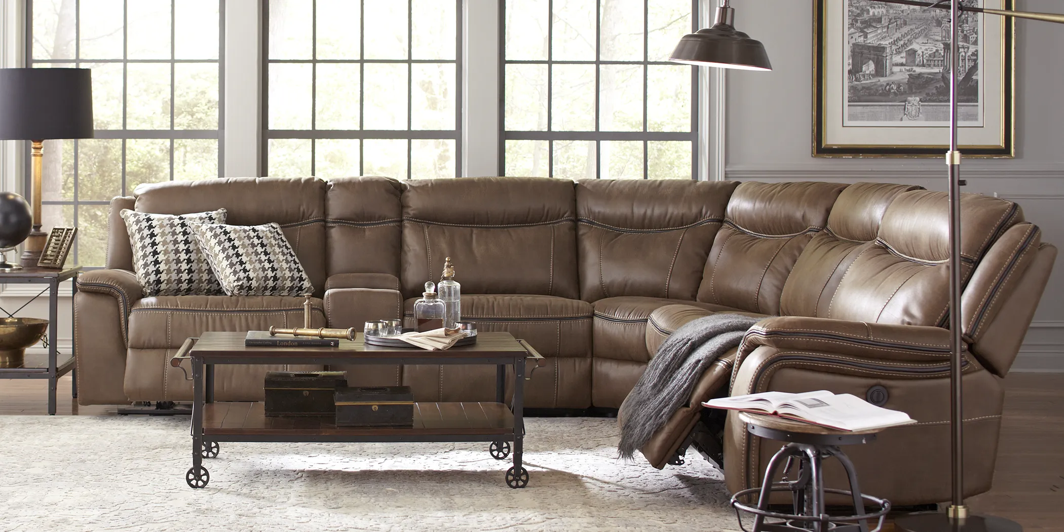 Cindy Crawford Home Barton Springs Brown 6 Pc Power Reclining Sectional - Thumbnail - Image 2