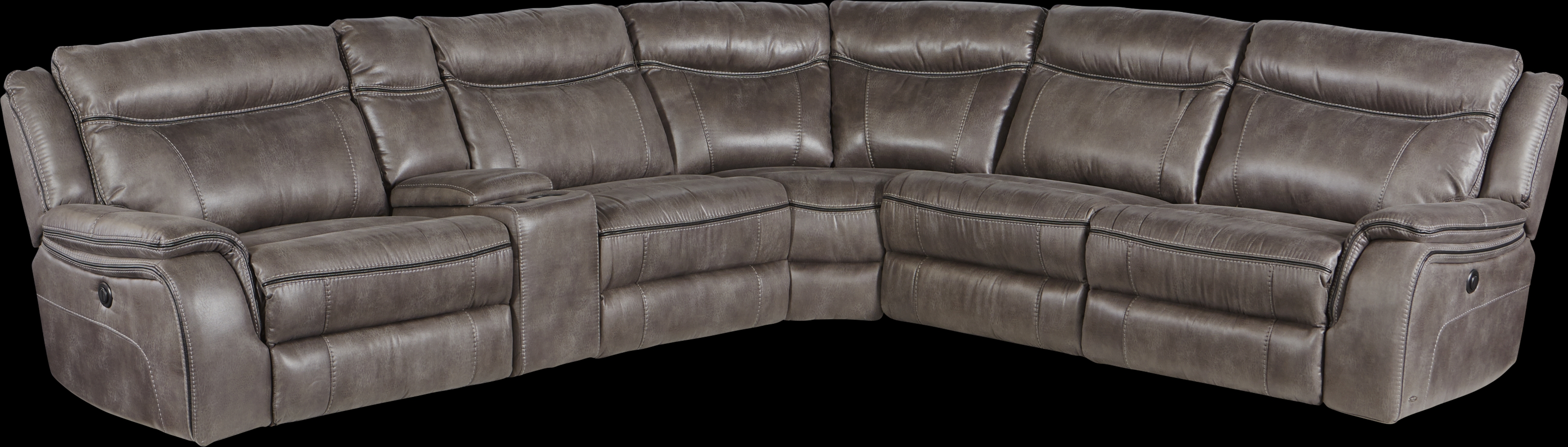 Cindy Crawford Home Barton Springs Gray 6 Pc Power Reclining Sectional - Thumbnail - Image 1