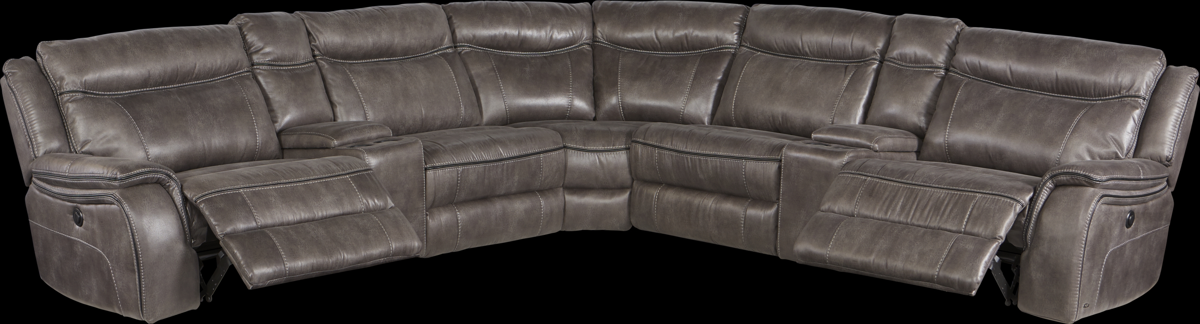 Cindy Crawford Home Barton Springs Gray 7 Pc Power Reclining Sectional - Thumbnail - Image 3