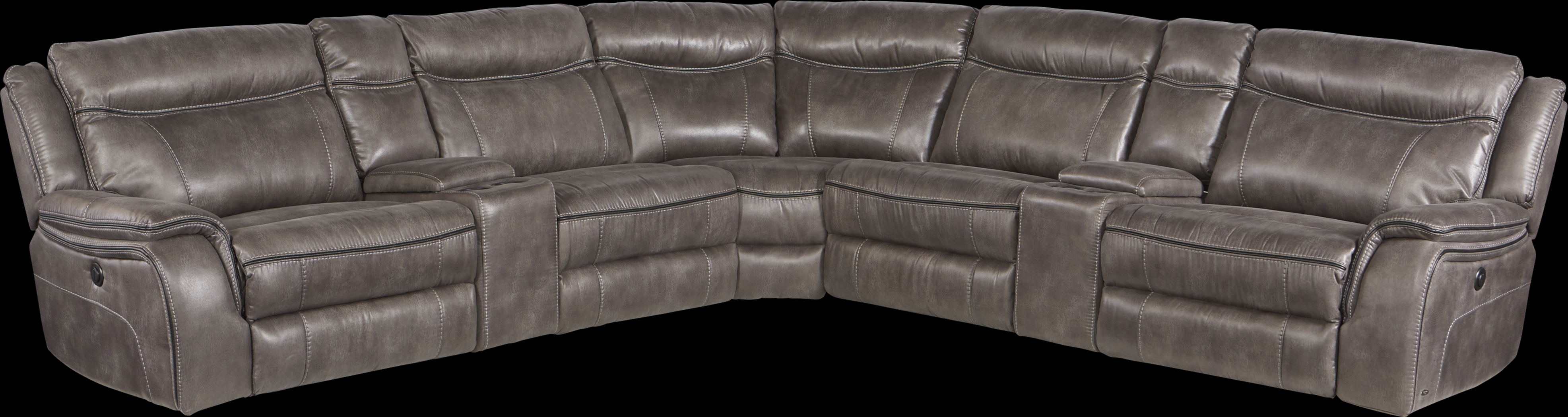 Cindy Crawford Home Barton Springs Gray 7 Pc Power Reclining Sectional - Thumbnail - Image 1