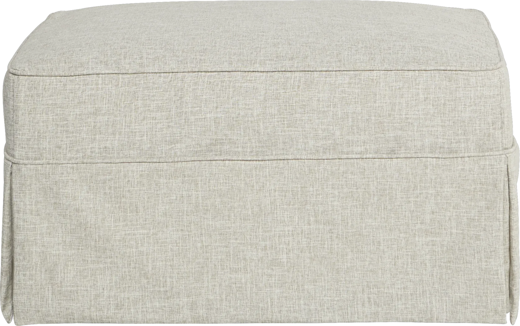 Cindy Crawford Home Beachside Beige Textured Ottoman - Thumbnail - Image 2