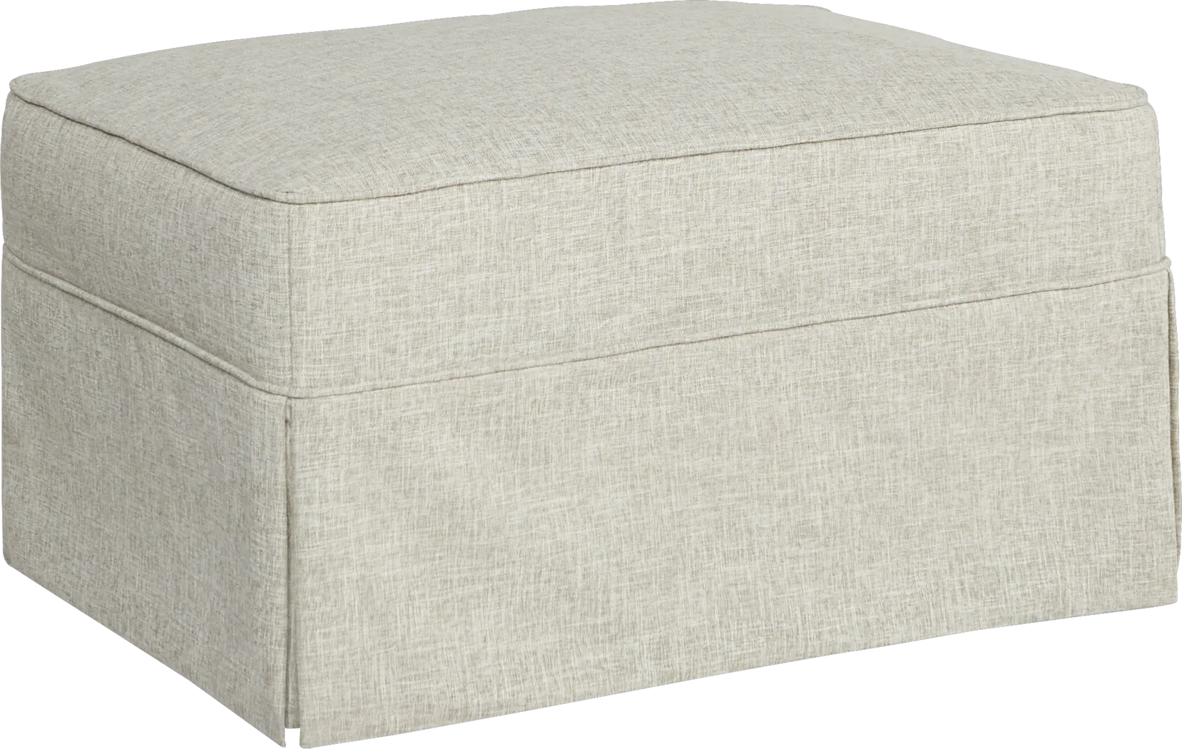 Cindy Crawford Home Beachside Beige Textured Ottoman - Thumbnail - Image 1