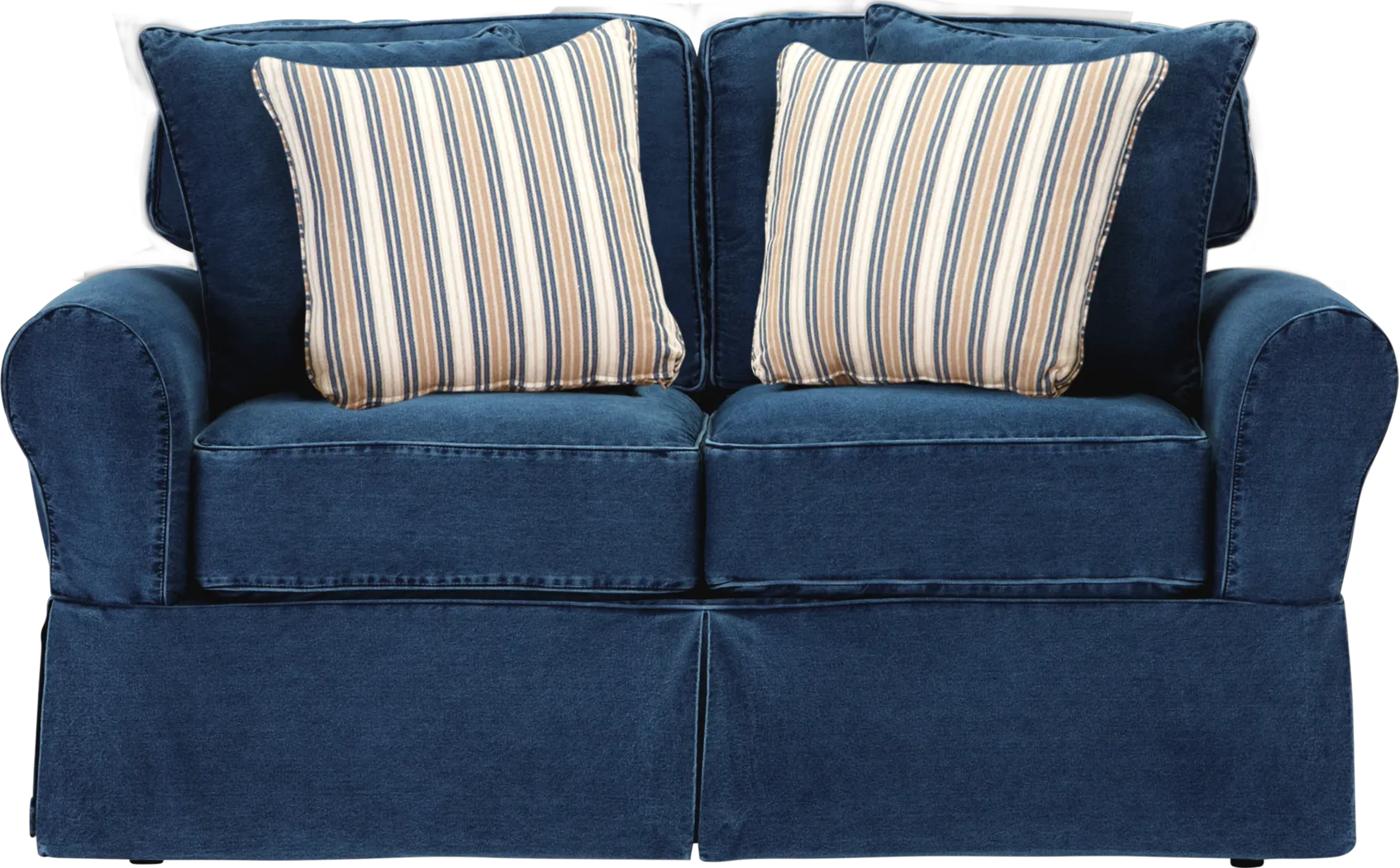 Cindy Crawford Home Beachside Blue Denim Loveseat - Thumbnail - Image 1