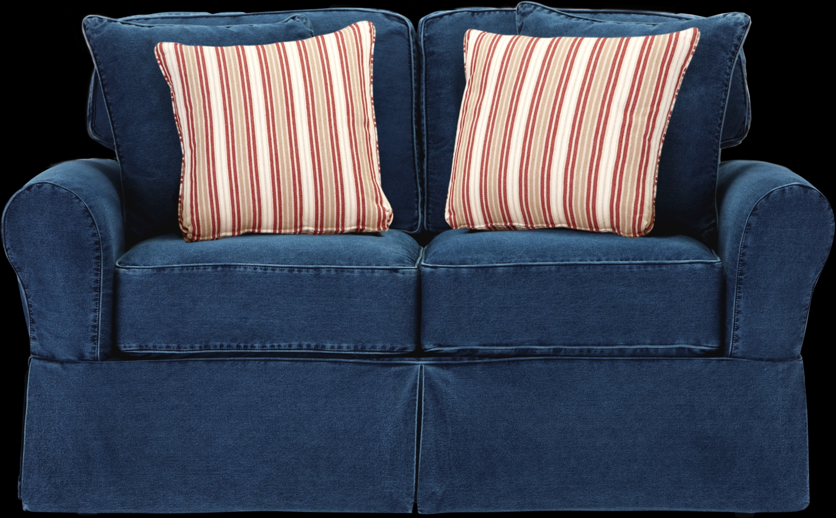 Cindy Crawford Home Beachside Blue Denim Loveseat - Thumbnail - Image 1