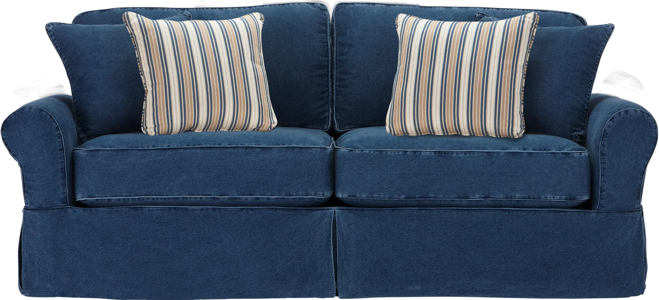 Cindy Crawford Home Beachside Blue Denim Sofa - Thumbnail - Image 1