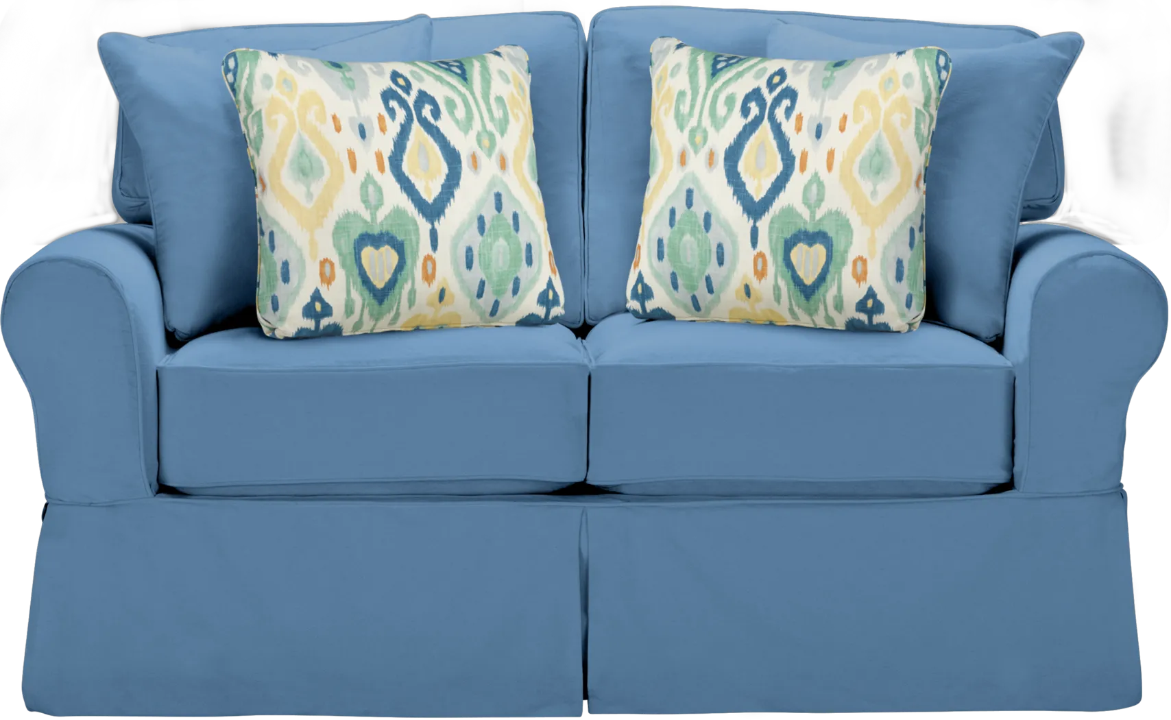 Cindy Crawford Home Beachside Blue Denim Loveseat - Thumbnail - Image 1