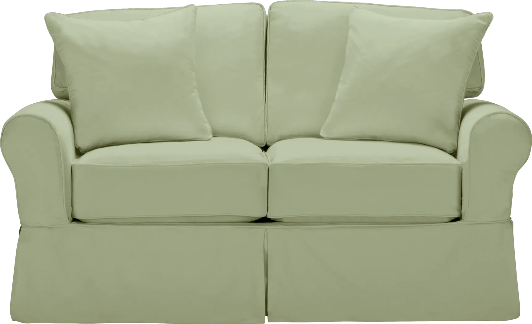 Beachside Green Denim Loveseat Slipcover - Thumbnail - Image 1