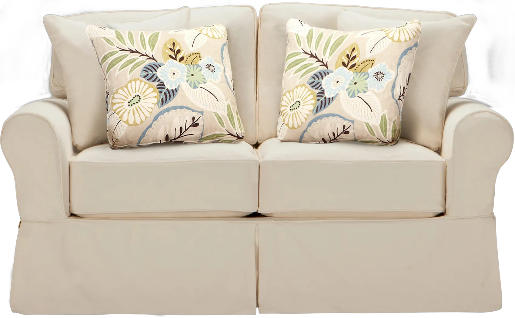 Cindy Crawford Home Beachside Natural Denim Loveseat - Thumbnail - Image 1