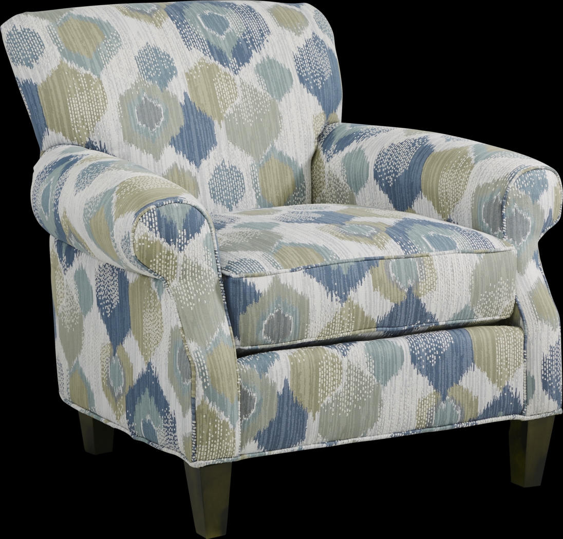 Beachside Walk Blue Slipcover Accent Chair - Thumbnail - Image 1