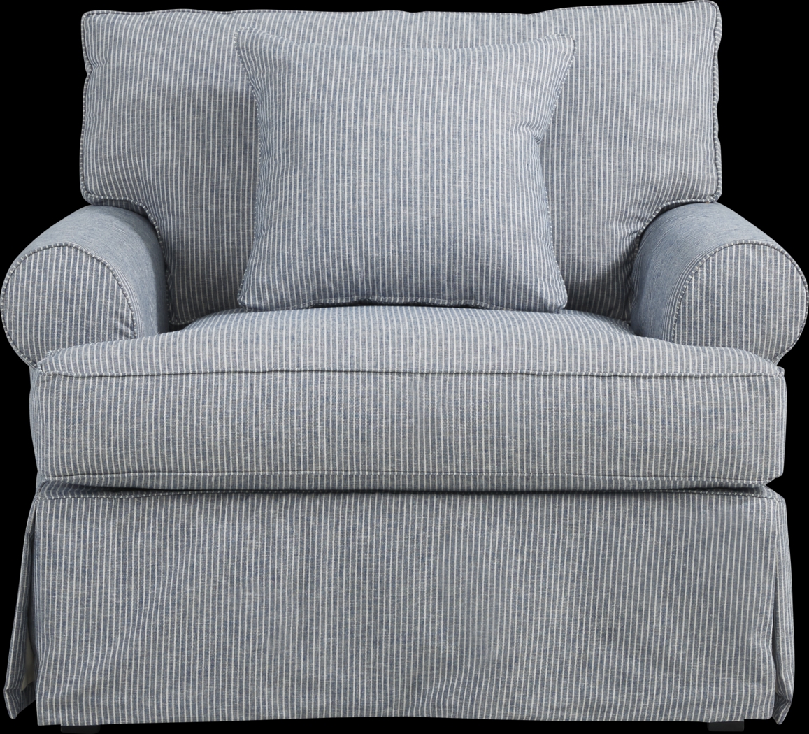Beachside Walk Blue Denim Slipcover Chair - Thumbnail - Image 2