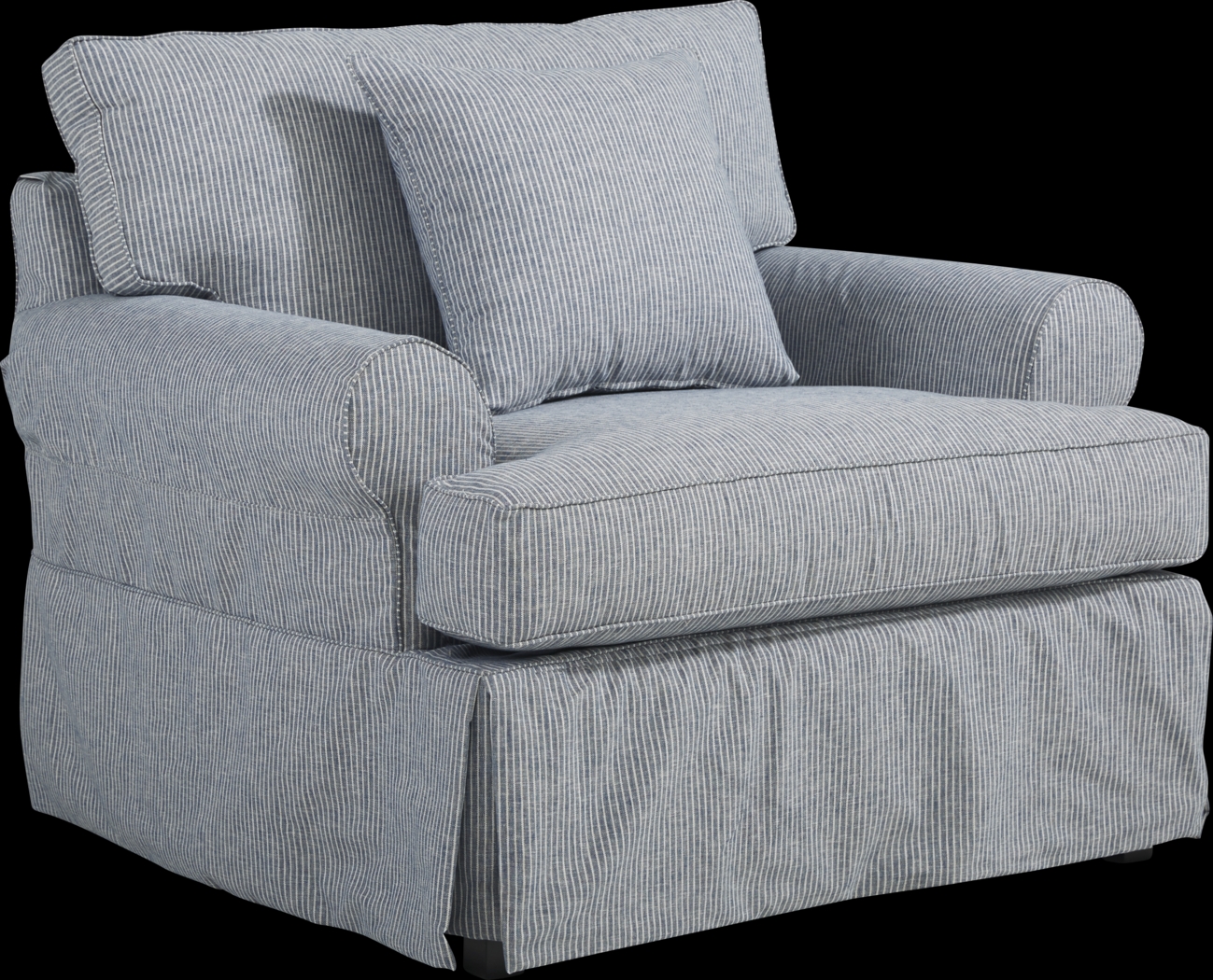 Beachside Walk Blue Denim Slipcover Chair - Thumbnail - Image 1