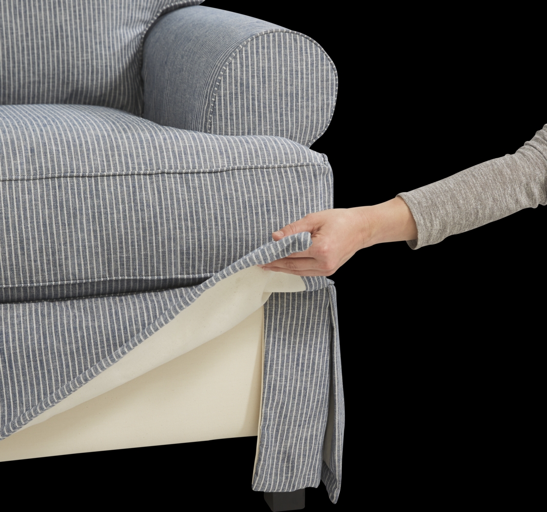 Beachside Walk Blue Denim Slipcover Gel Foam Sleeper - Thumbnail - Image 2