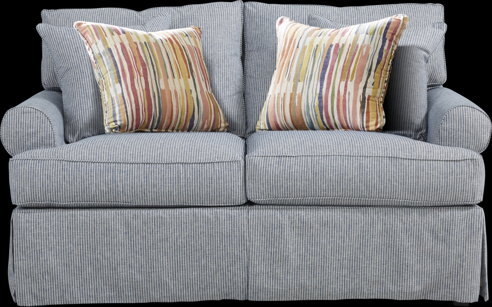 Beachside Walk Blue Denim Slipcover Loveseat - Thumbnail - Image 1