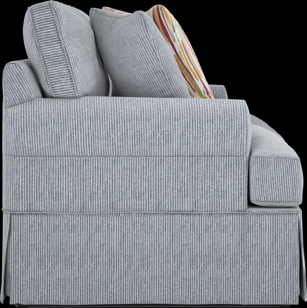 Beachside Walk Blue Denim Slipcover 5 Pc Living Room - Thumbnail - Image 4