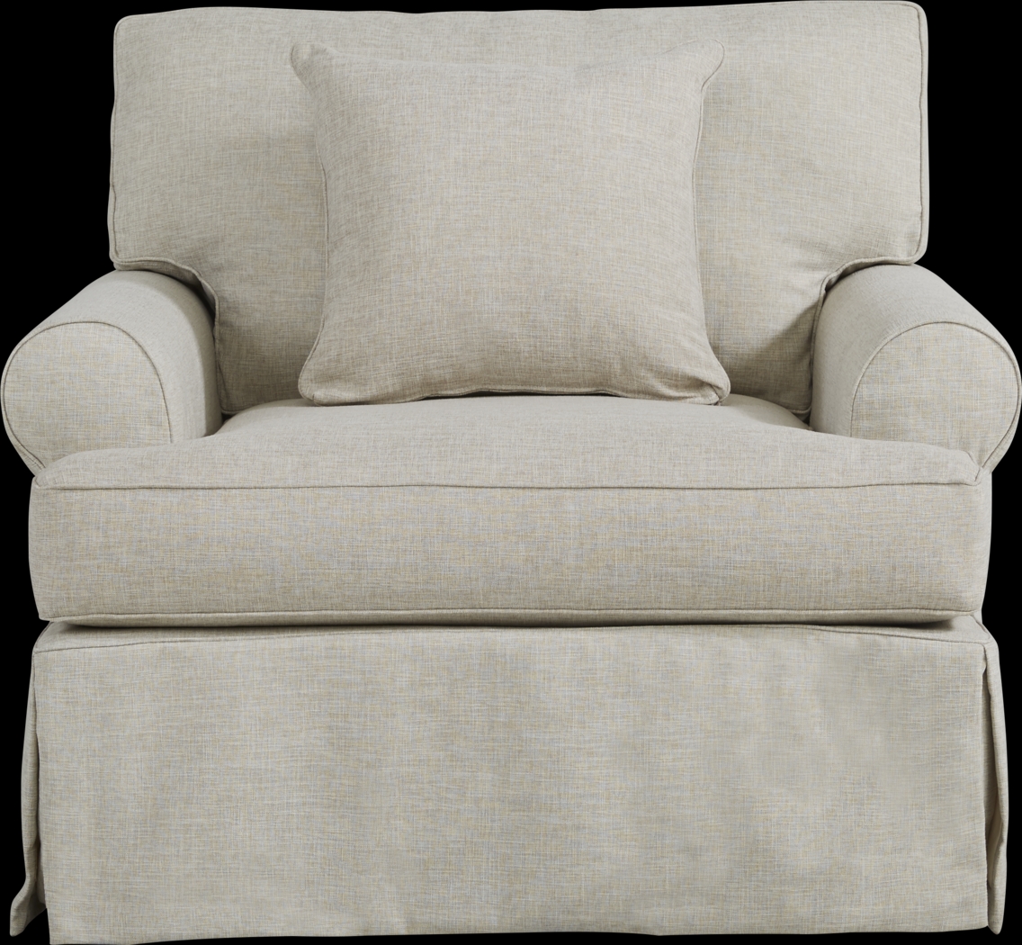 Beachside Walk Linen Textured Slipcover 8 Pc Living Room with Sleeper Sofa - Thumbnail - Image 8