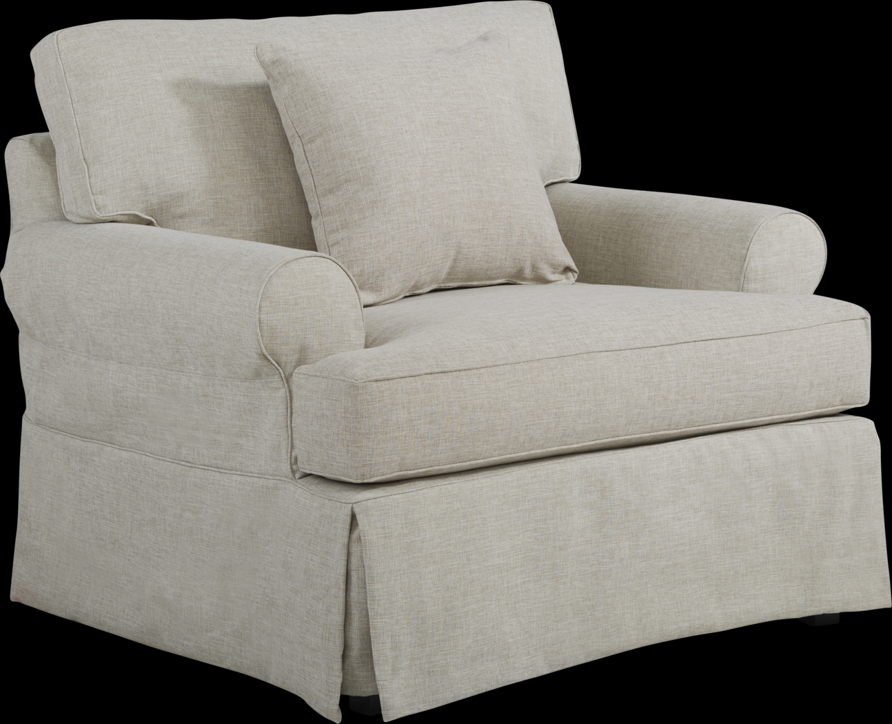 Beachside Walk Linen Textured Slipcover 8 Pc Living Room with Sleeper Sofa - Thumbnail - Image 7