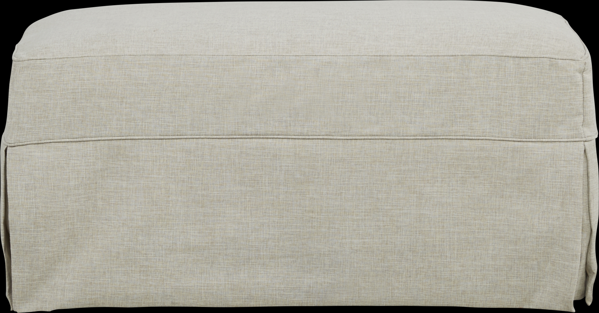 Beachside Walk Linen Textured Slipcover Ottoman - Thumbnail - Image 2