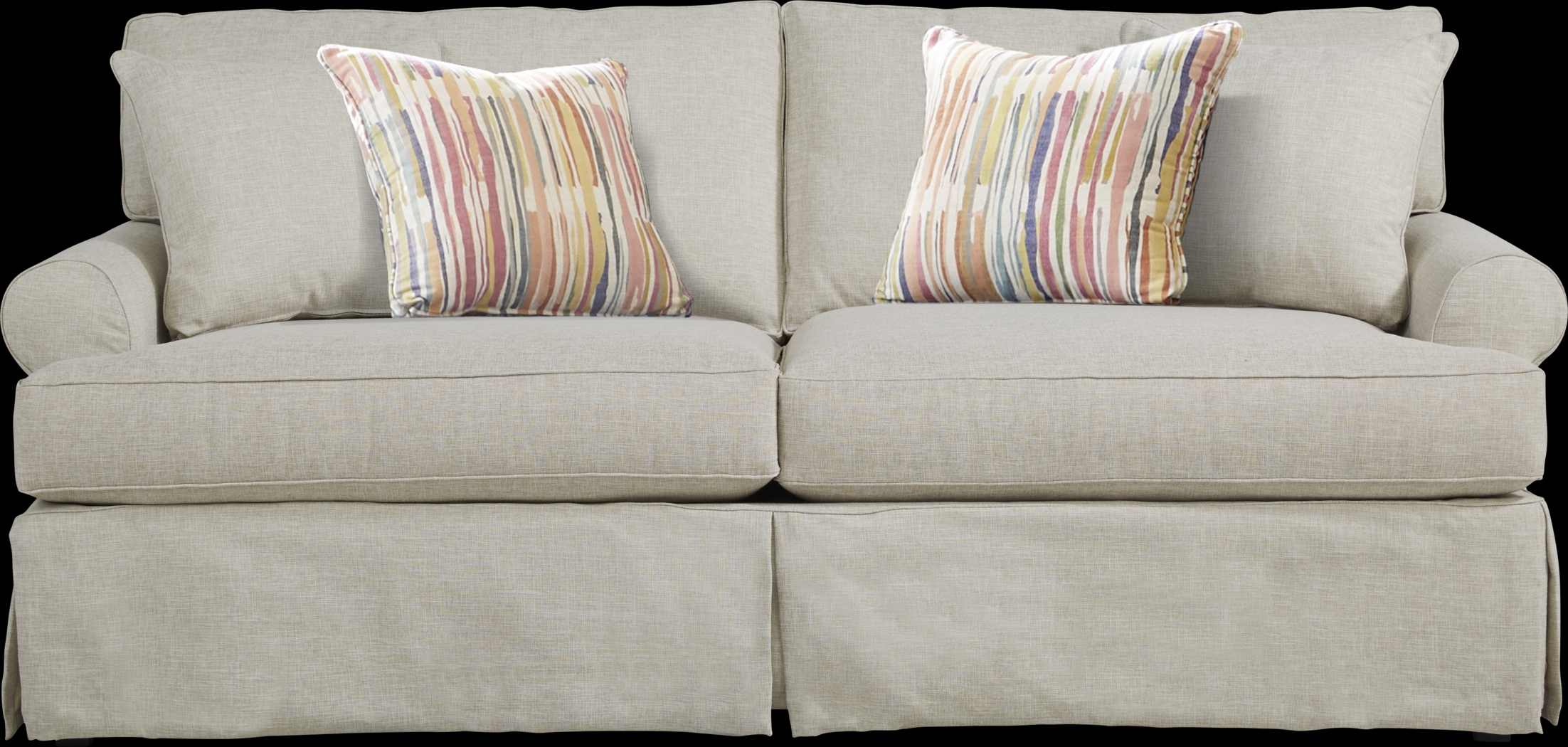 Beachside Walk Linen Textured Slipcover 8 Pc Living Room with Sleeper Sofa - Thumbnail - Image 3