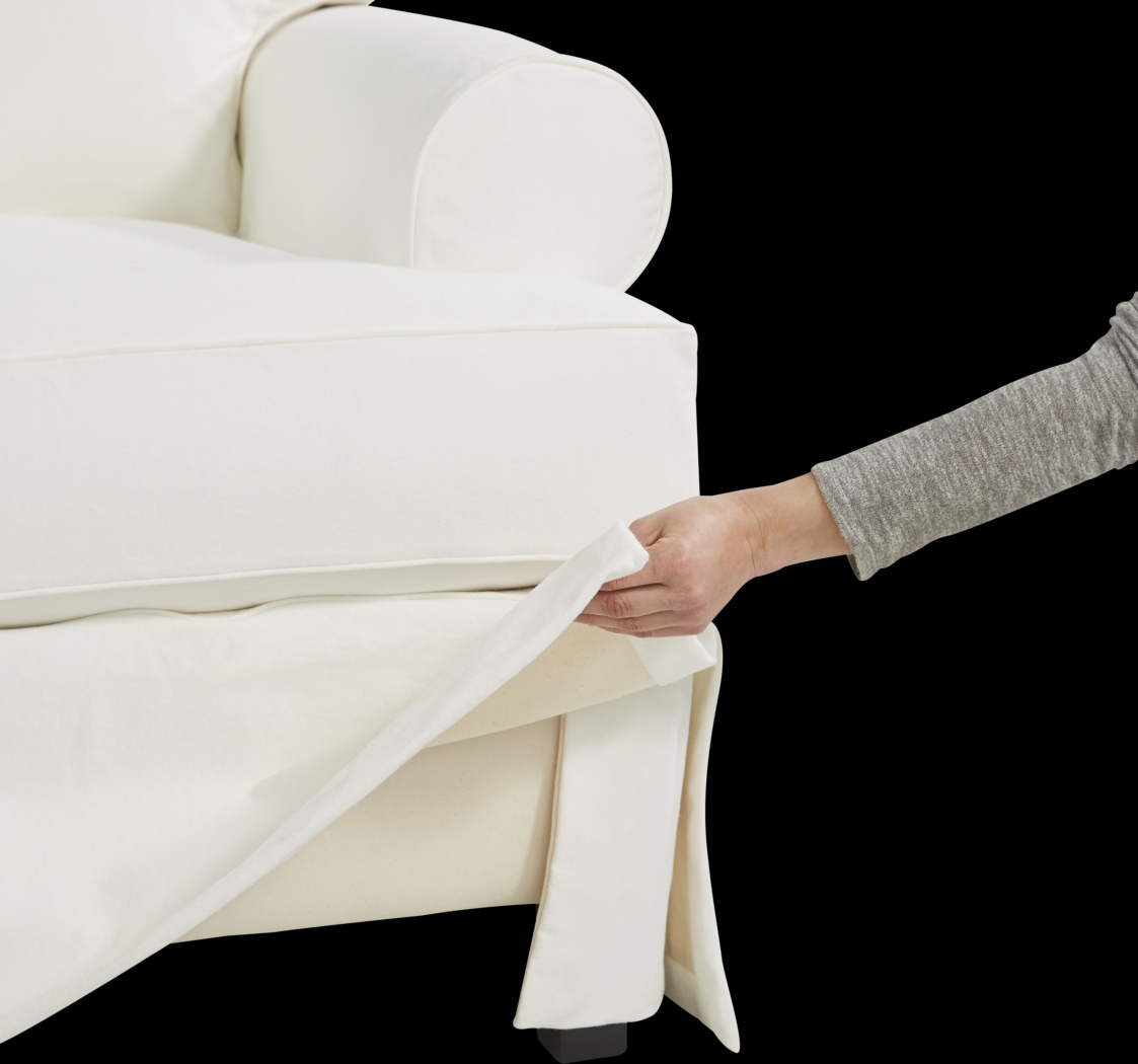 Beachside Walk White Denim Slipcover Gel Foam Sleeper - Thumbnail - Image 2