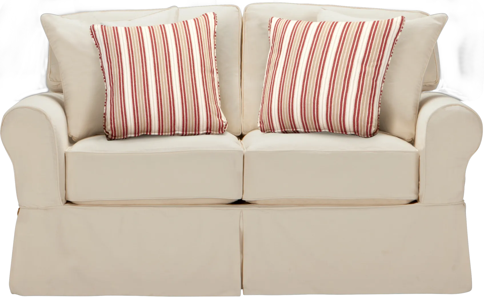 Cindy Crawford Home Beachside White Denim Loveseat - Thumbnail - Image 1