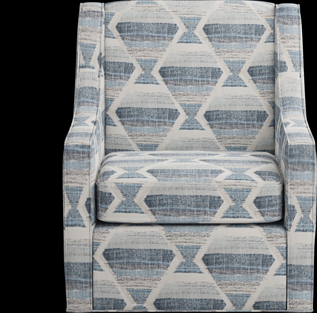 Bedford Park Blue Accent Swivel Chair - Thumbnail - Image 2