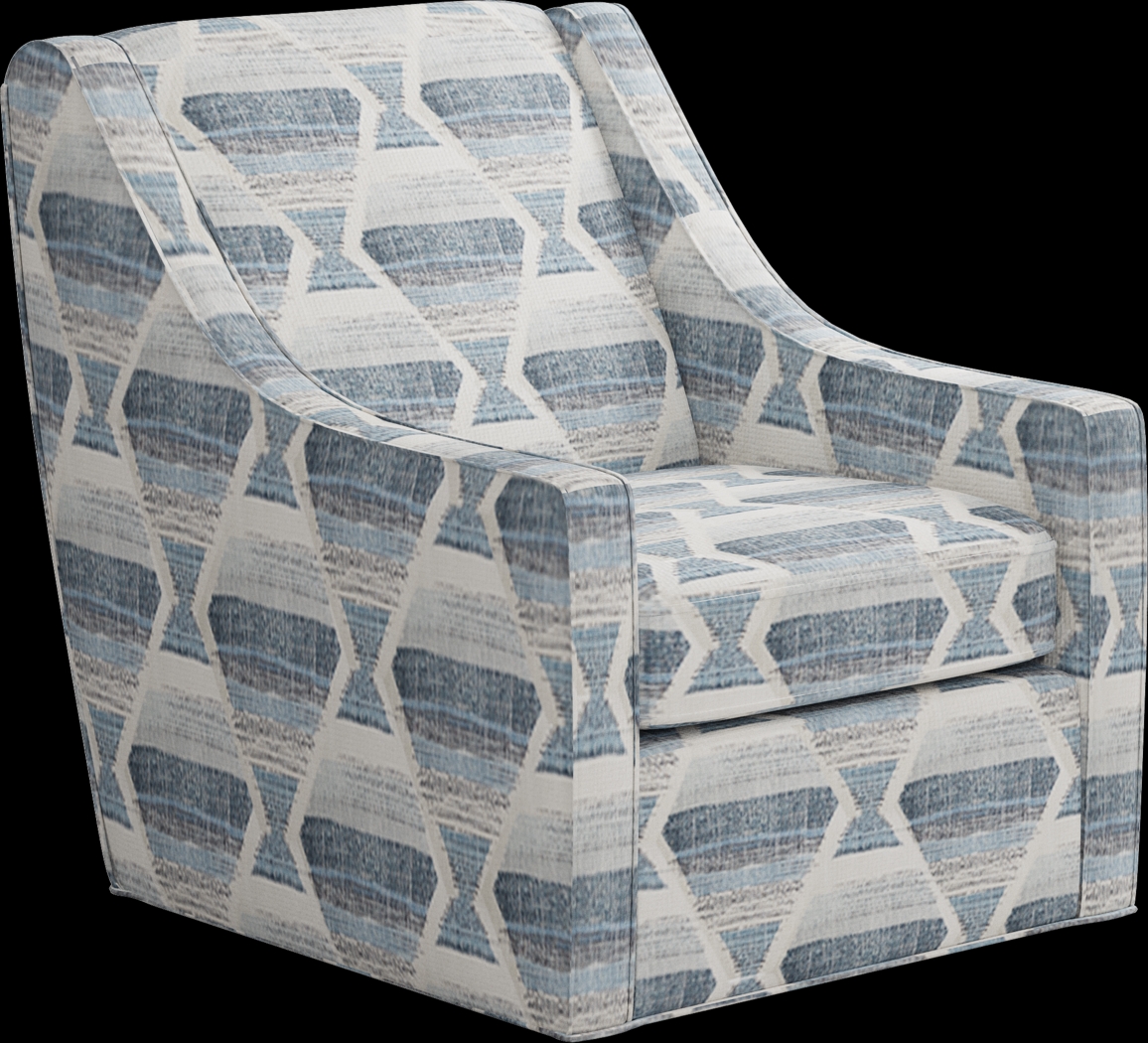 Bedford Park Blue Accent Swivel Chair - Thumbnail - Image 1
