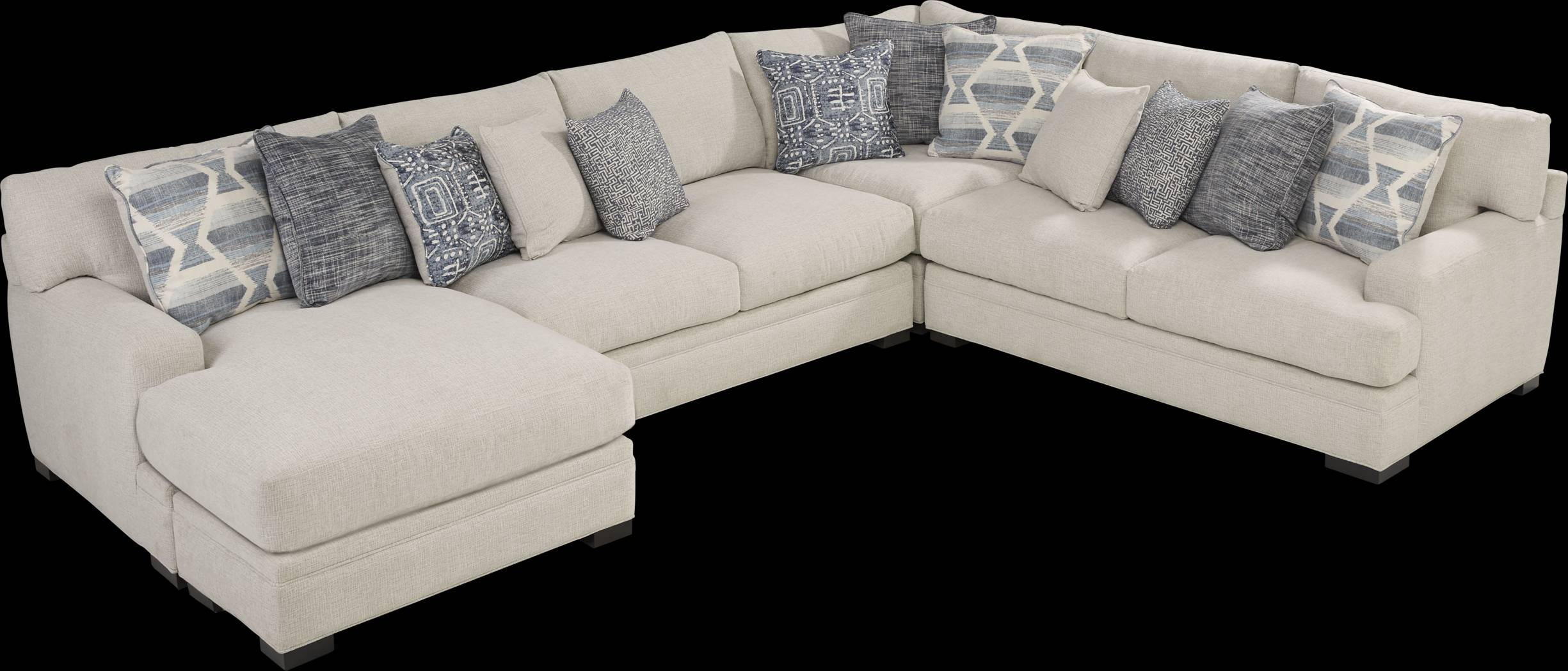 Bedford Park Ivory 3 Pc Sectional with Chaise - Thumbnail - Image 3