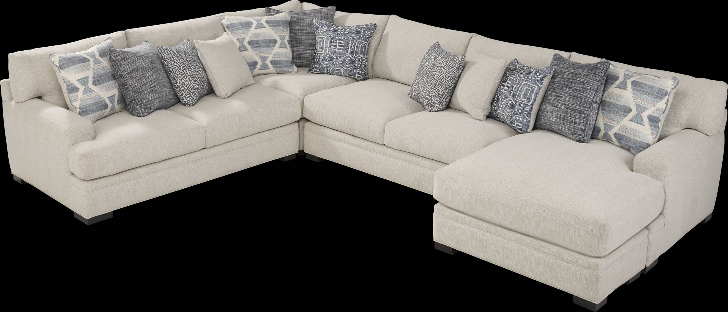 Bedford Park Ivory 3 Pc Sectional with Chaise - Thumbnail - Image 3