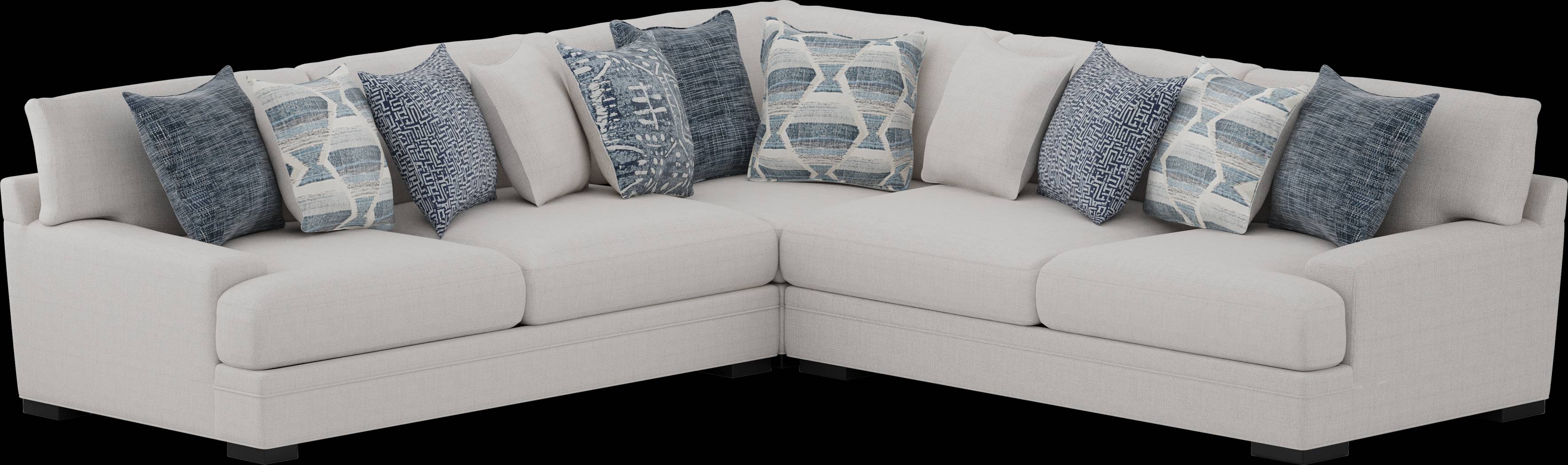 Bedford Park Ivory 3 Pc Sectional - Thumbnail - Image 1