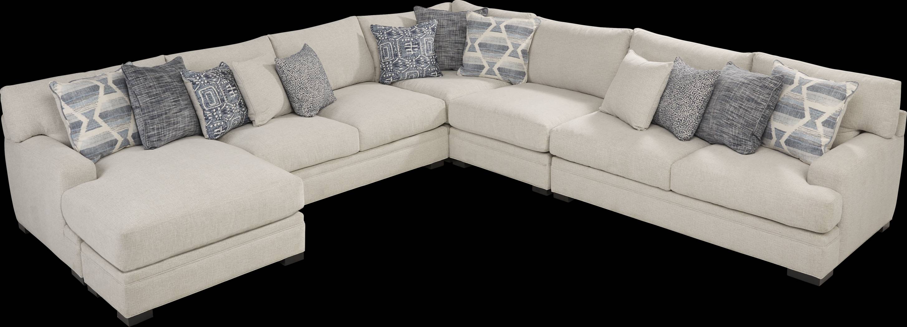 Bedford Park Ivory 4 Pc Sectional with Chaise - Thumbnail - Image 3