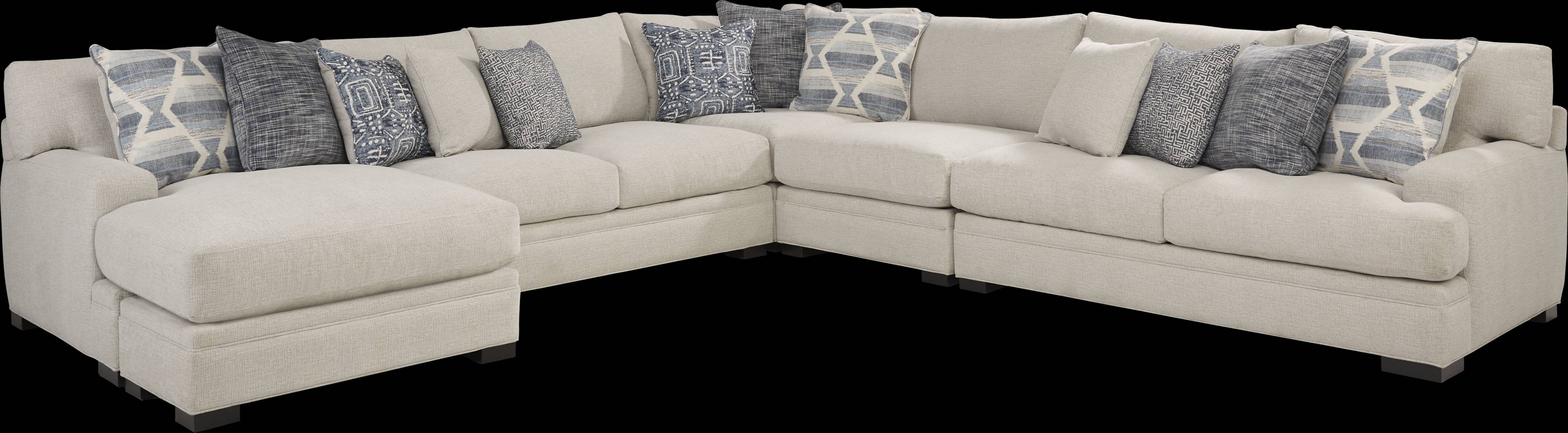 Bedford Park Ivory 4 Pc Sectional with Chaise - Thumbnail - Image 1