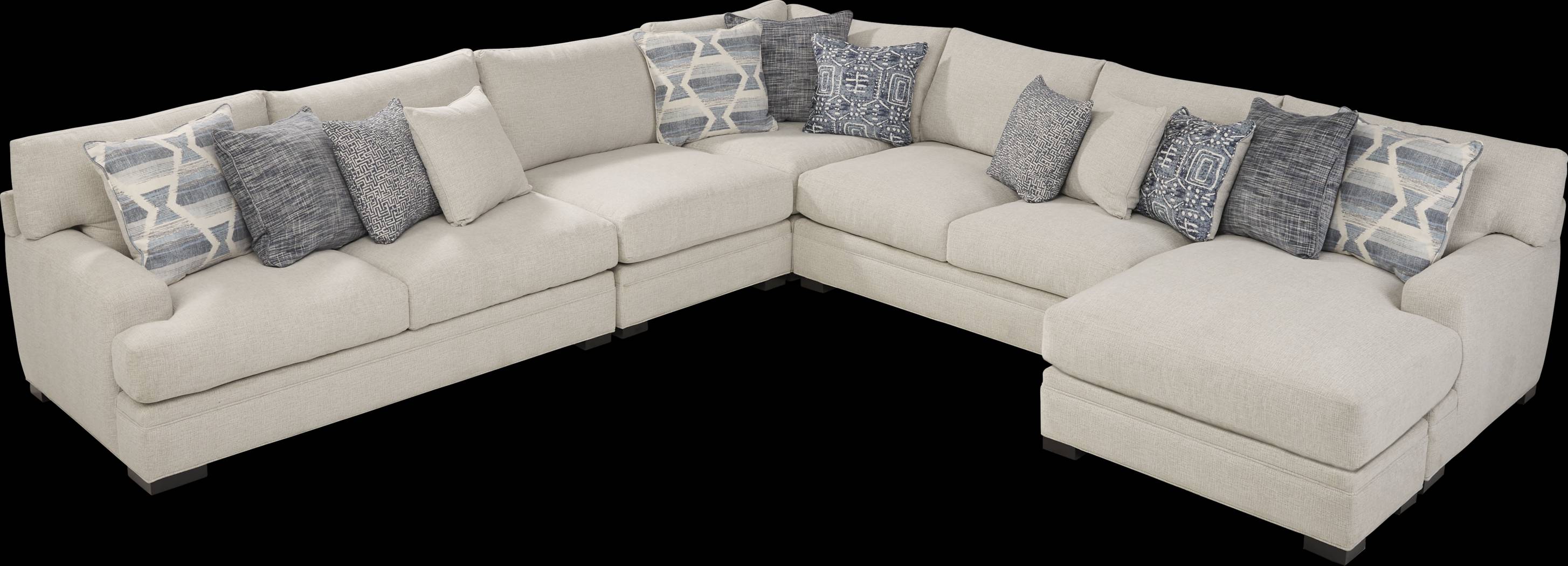 Bedford Park Ivory 4 Pc Sectional with Chaise - Thumbnail - Image 3