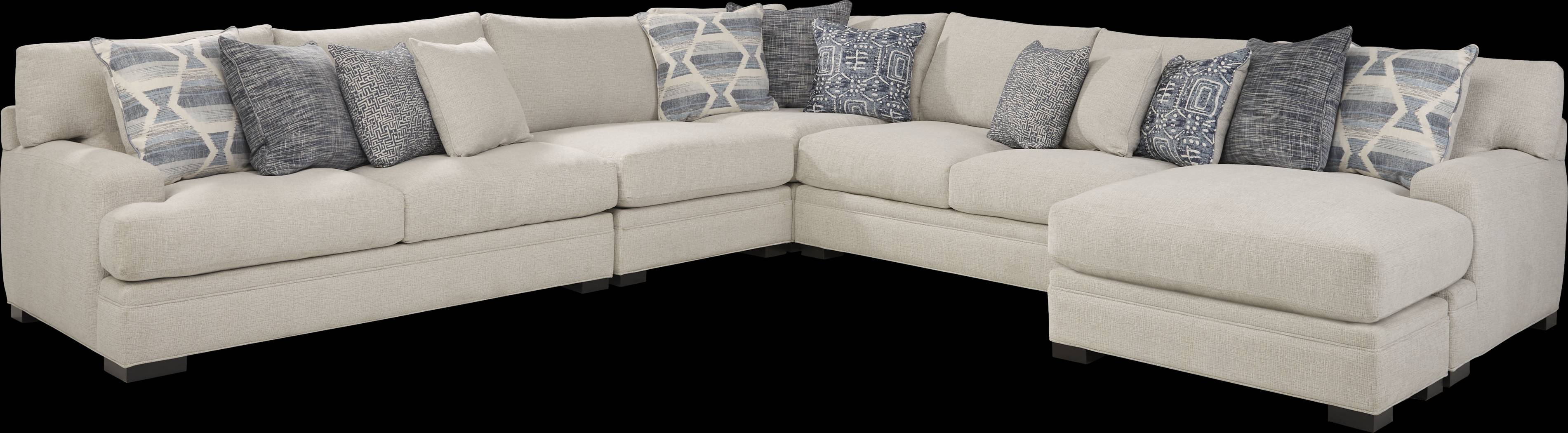 Bedford Park Ivory 4 Pc Sectional with Chaise - Thumbnail - Image 1