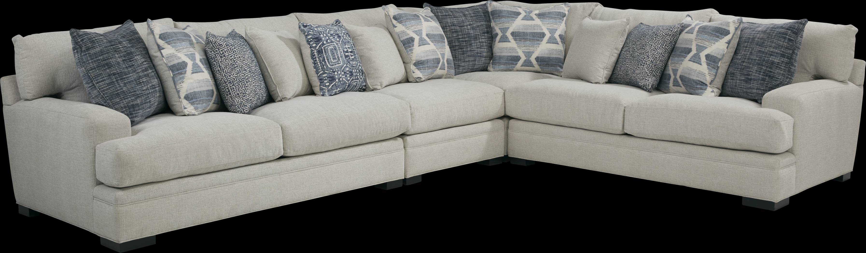 Cindy Crawford Home Bedford Park Ivory 7 Pc Sectional Living Room - Thumbnail - Image 2