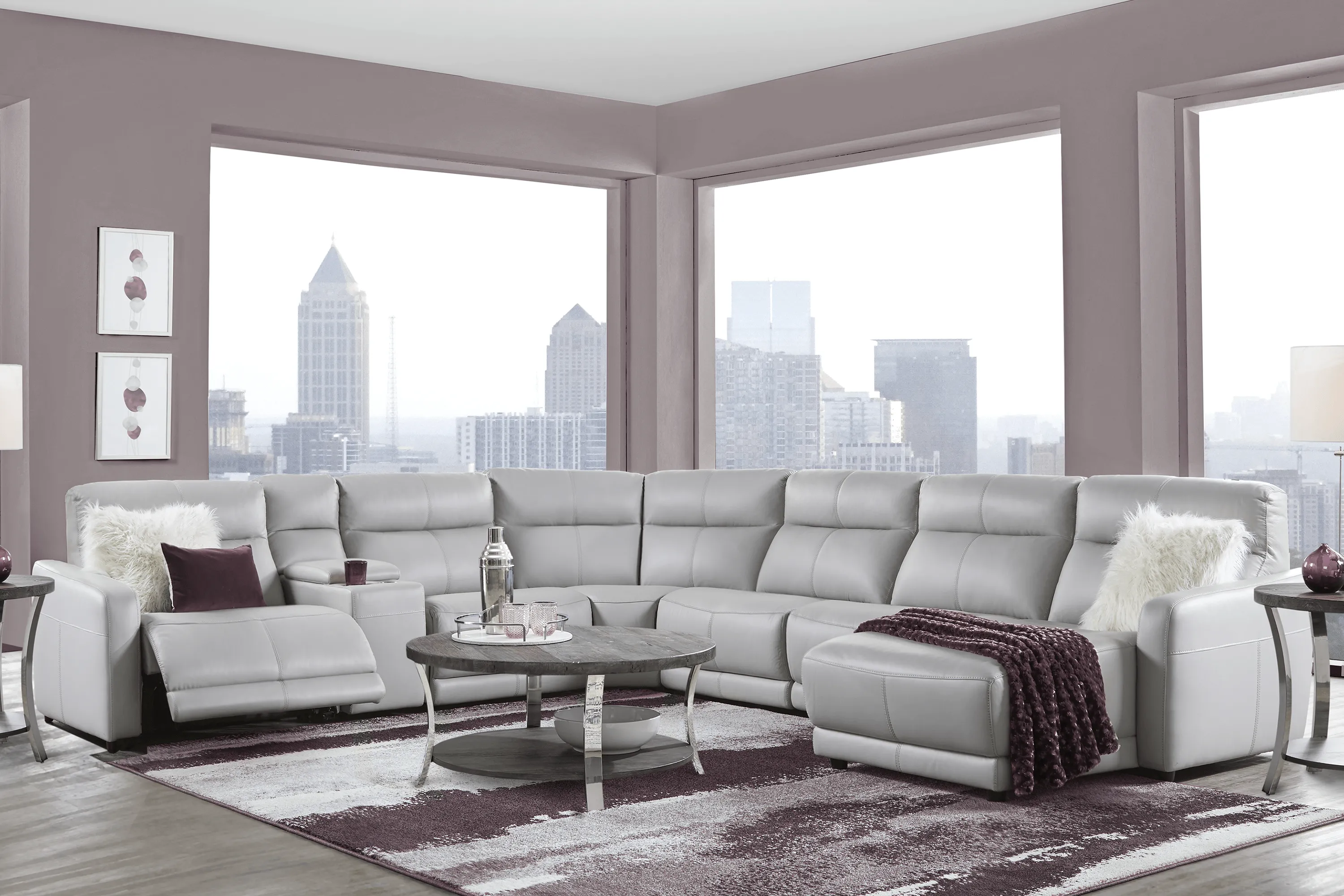 Bella Terrace Dove Gray 7 Pc Power Reclining Sectional - Thumbnail - Image 2