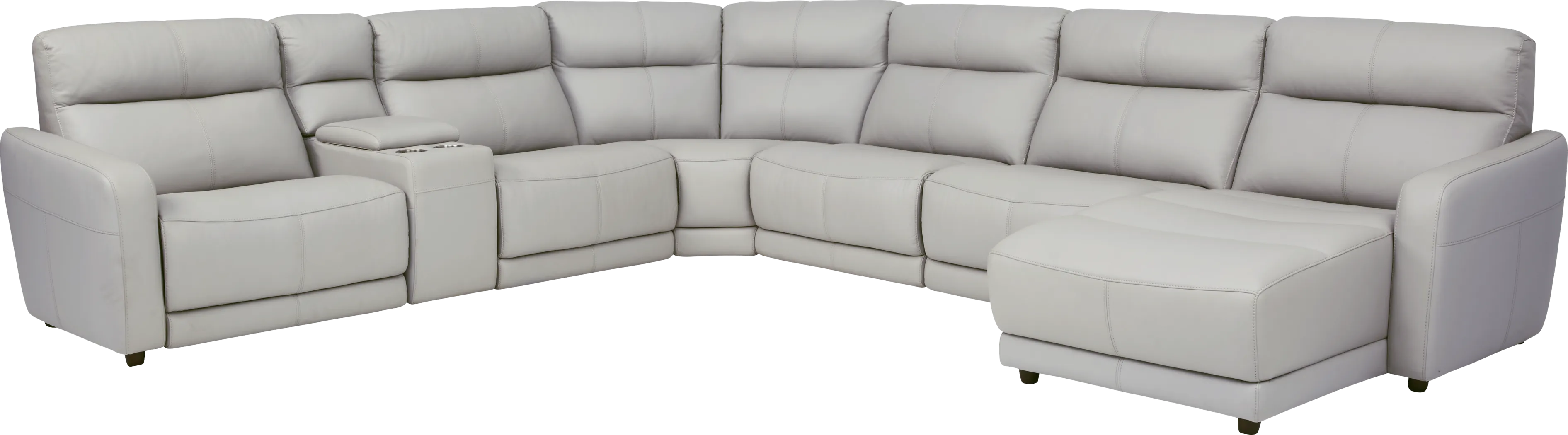 Bella Terrace Dove Gray 7 Pc Power Reclining Sectional - Thumbnail - Image 1