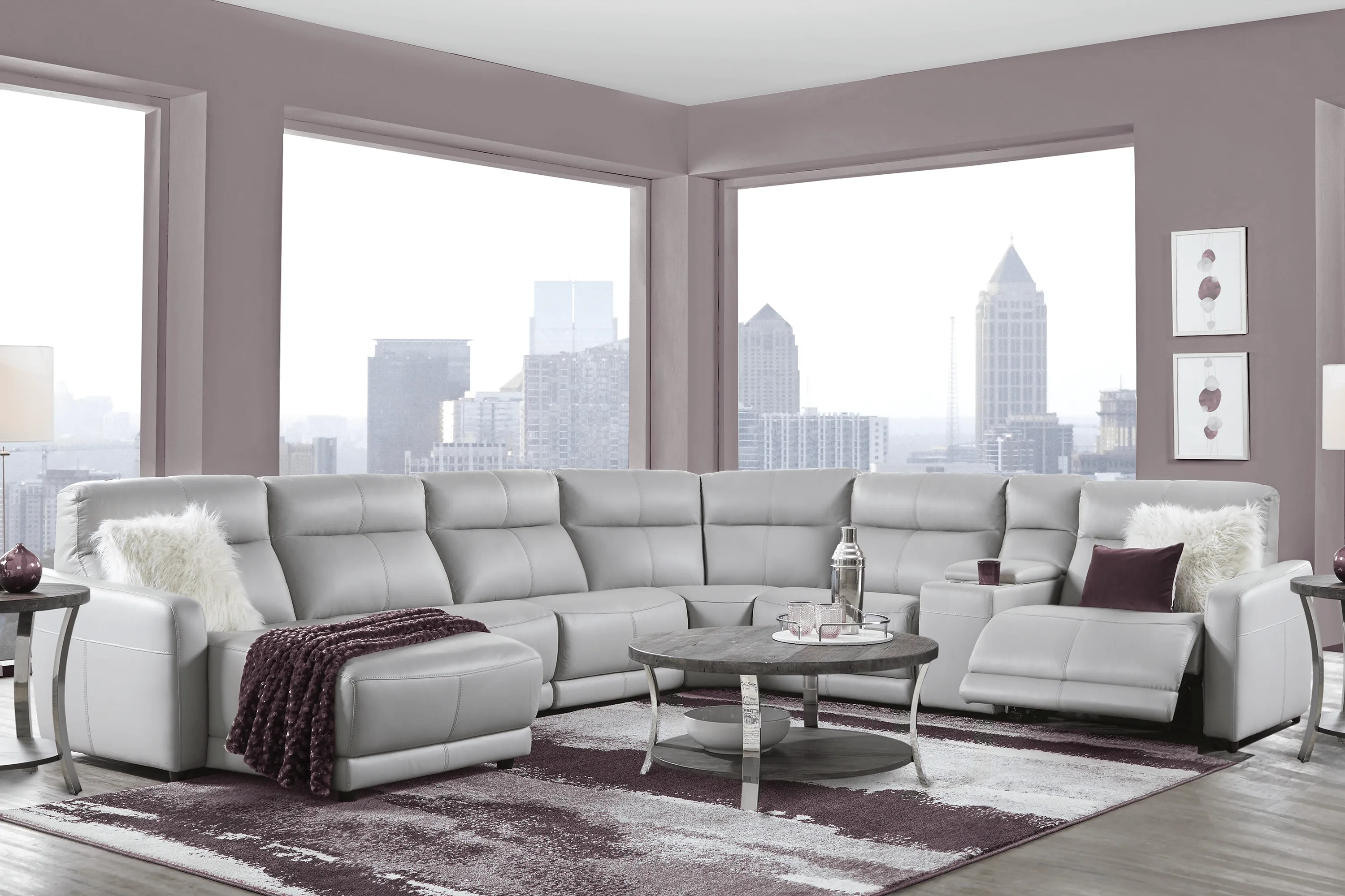 Bella Terrace Dove Gray 7 Pc Power Reclining Sectional - Thumbnail - Image 2
