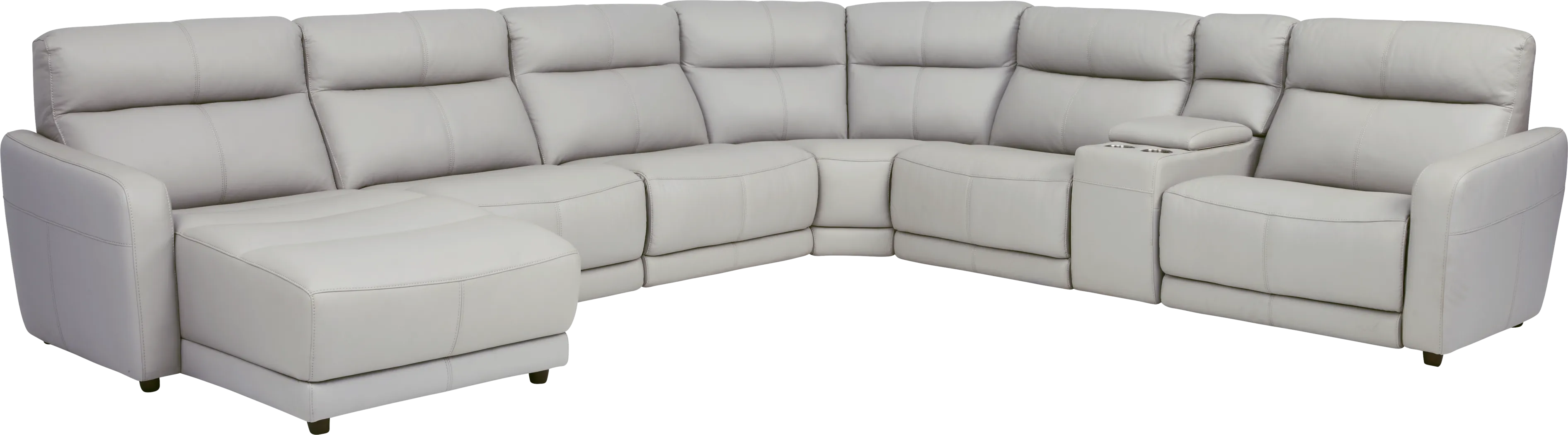 Bella Terrace Dove Gray 7 Pc Power Reclining Sectional - Thumbnail - Image 1
