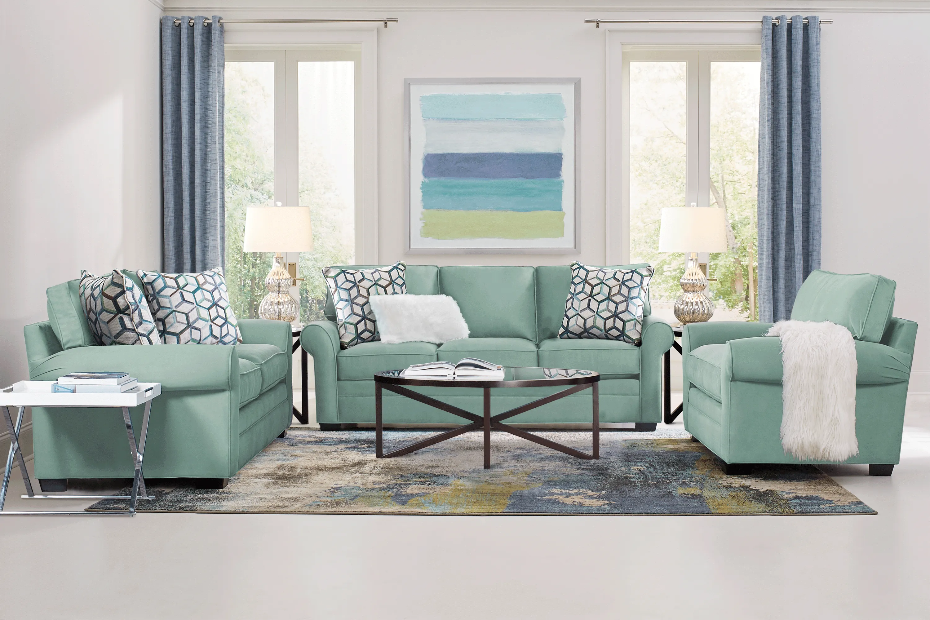 Cindy Crawford Home Bellingham Basil Microfiber Chair - Thumbnail - Image 2