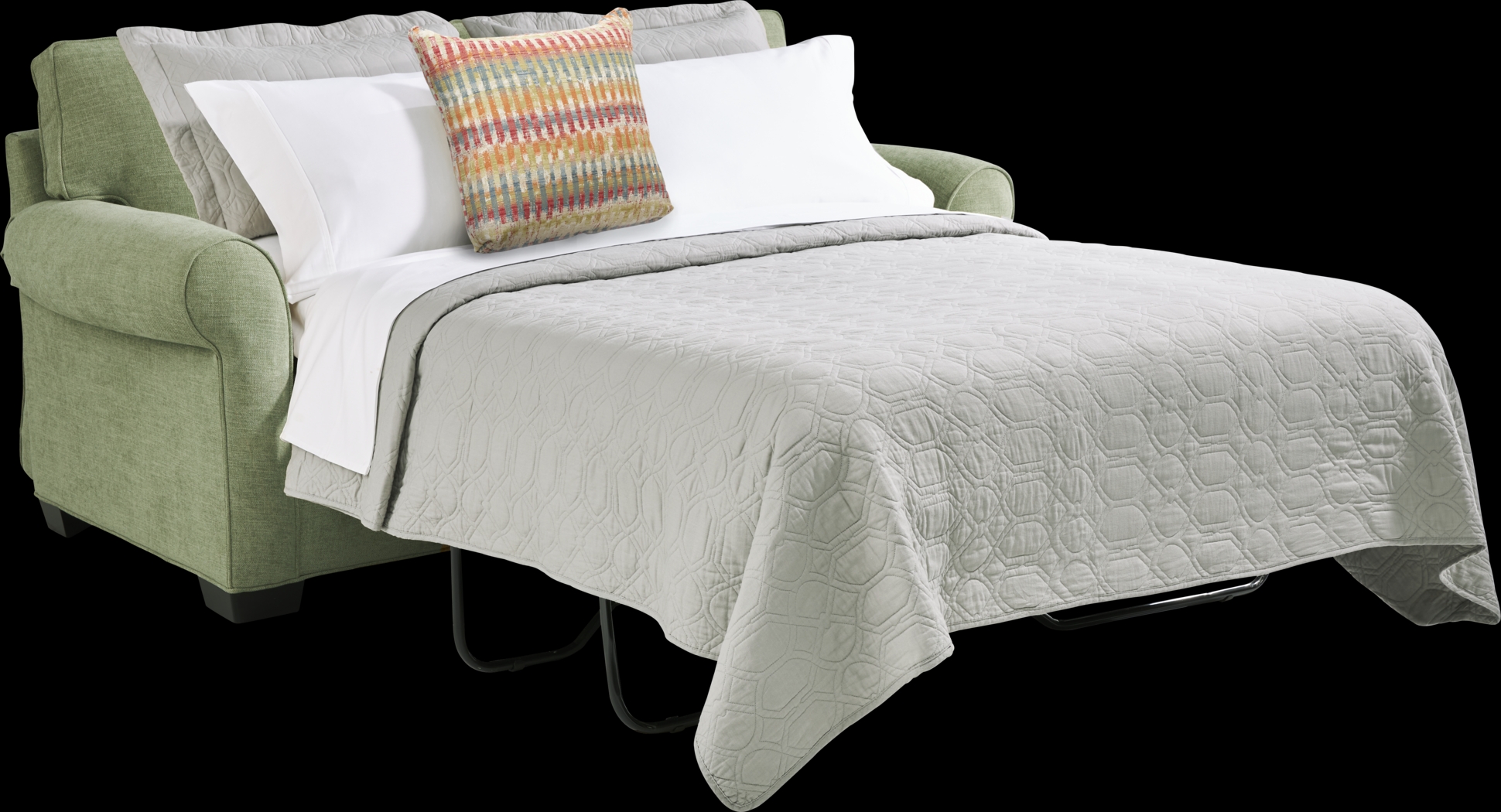 Bellingham Celadon Textured Chenille Sleeper Loveseat - Thumbnail - Image 2