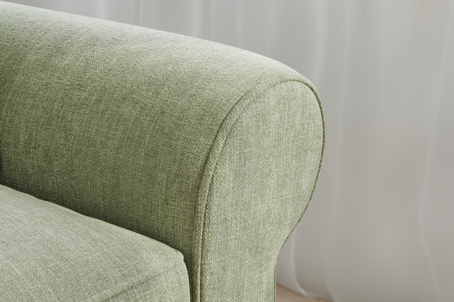 Bellingham Celadon Textured Chenille Sleeper Loveseat - Thumbnail - Image 3