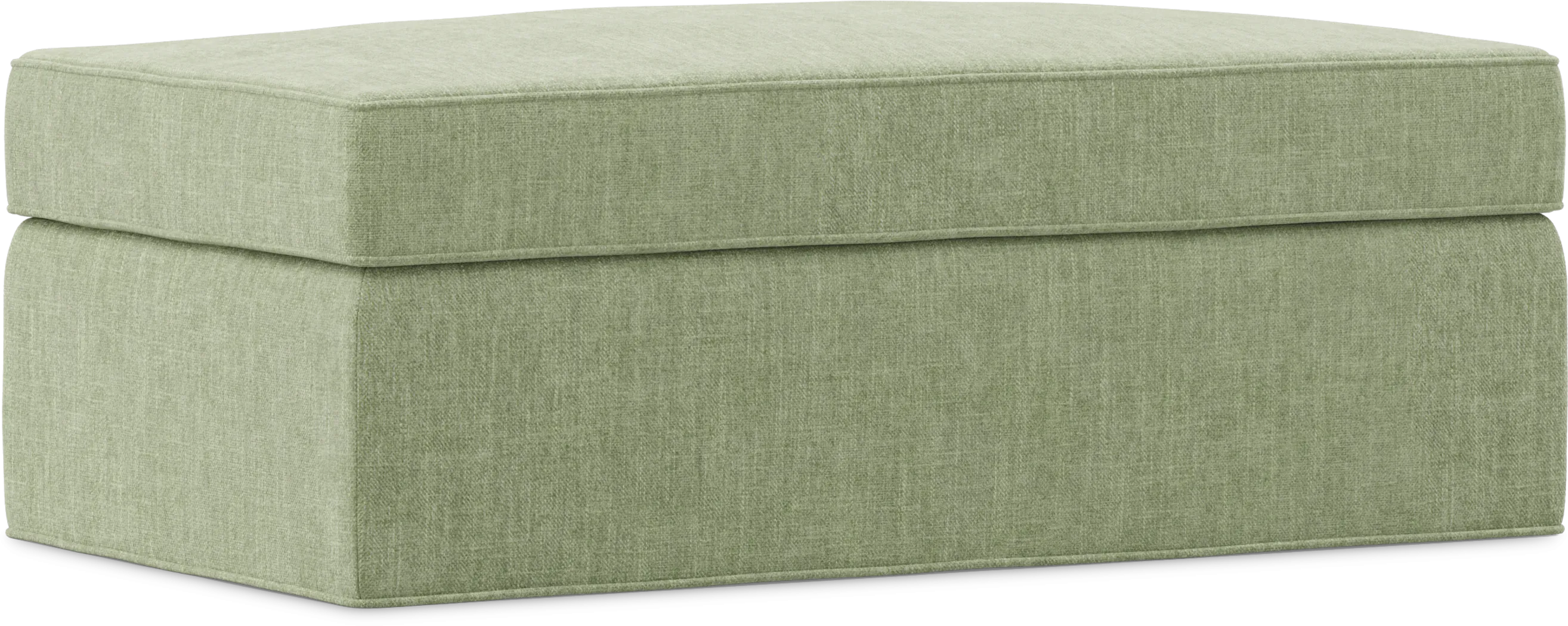 Bellingham Celadon Textured Chenille Storage Ottoman - Thumbnail - Image 1