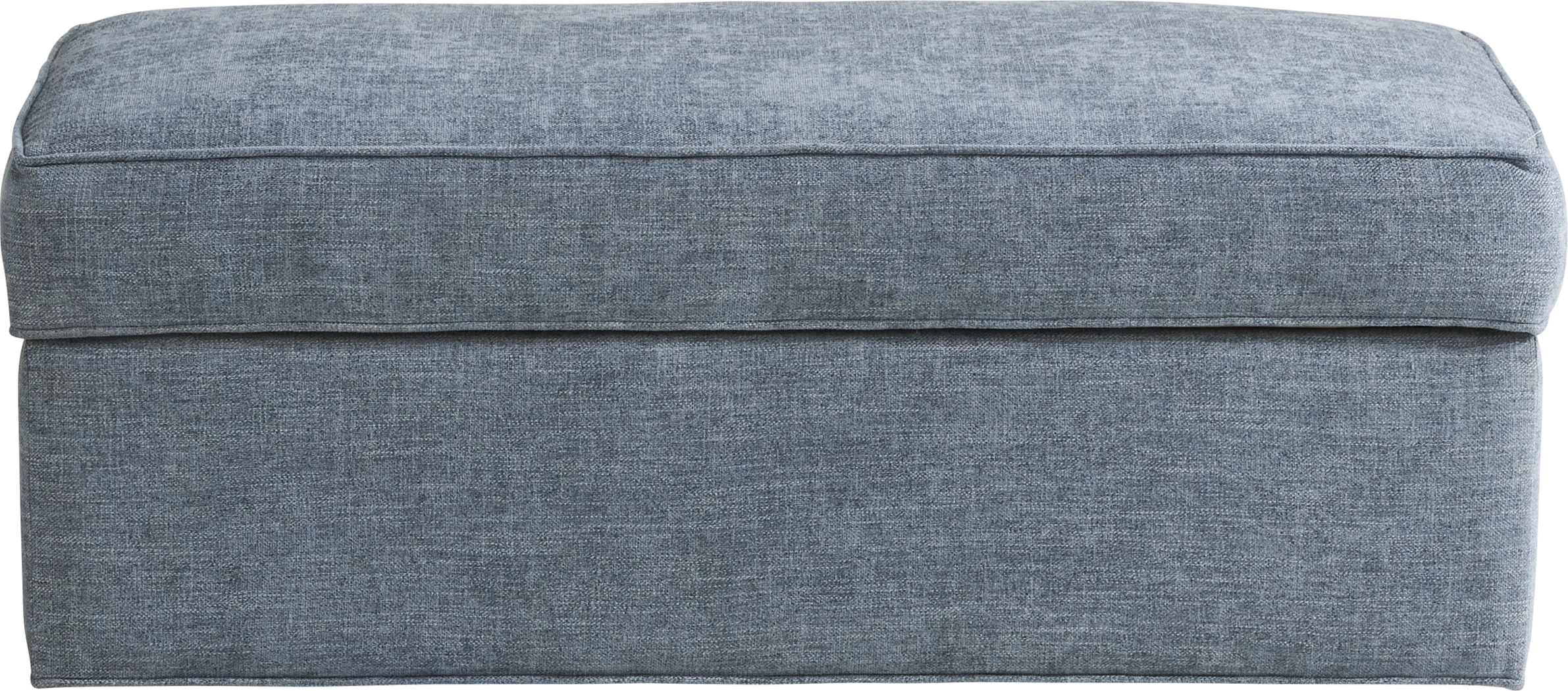 Bellingham Chambray Textured Chenille Storage Ottoman - Thumbnail - Image 2