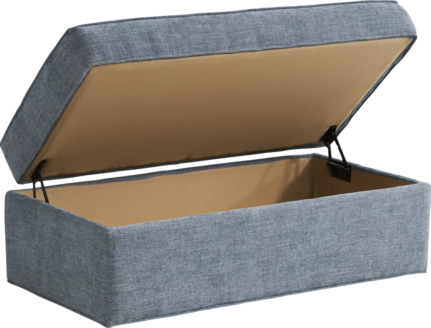 Bellingham Chambray Textured Chenille Storage Ottoman - Thumbnail - Image 3