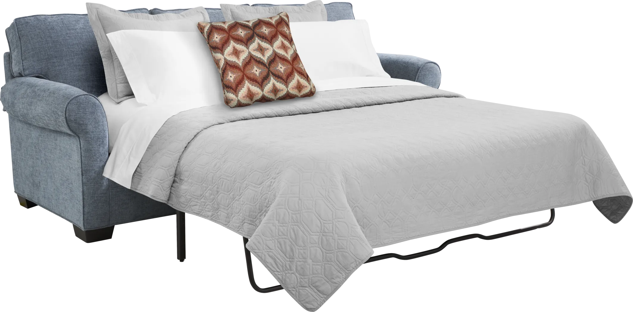 Bellingham Chambray Textured Chenille 7 Pc Living Room w/Gel Foam Sleeper Sofa - Thumbnail - Image 3