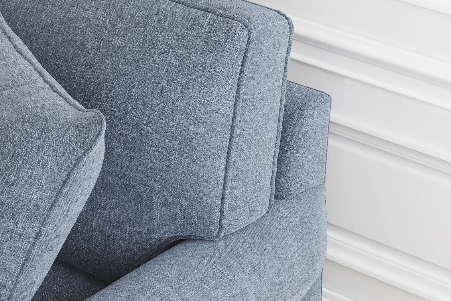 Bellingham Chambray Textured Chenille 7 Pc Living Room w/Gel Foam Sleeper Sofa - Thumbnail - Image 7